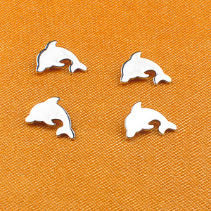 Piercing jewellery Dolphin Shape Design Stud Earring For Women Silver Jewelry Manufacturer-- P121