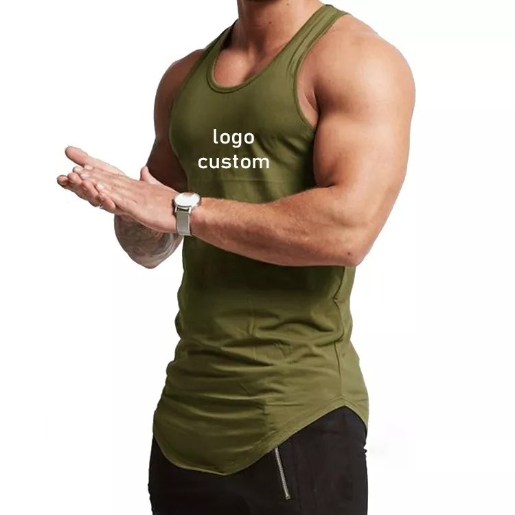 New Design Bamboo Fiber/Cotton Breathable Men Gym Tank Top Fitness Sport Wear Workout Quick Dry Vests Slim Fit Men Stringer Sale