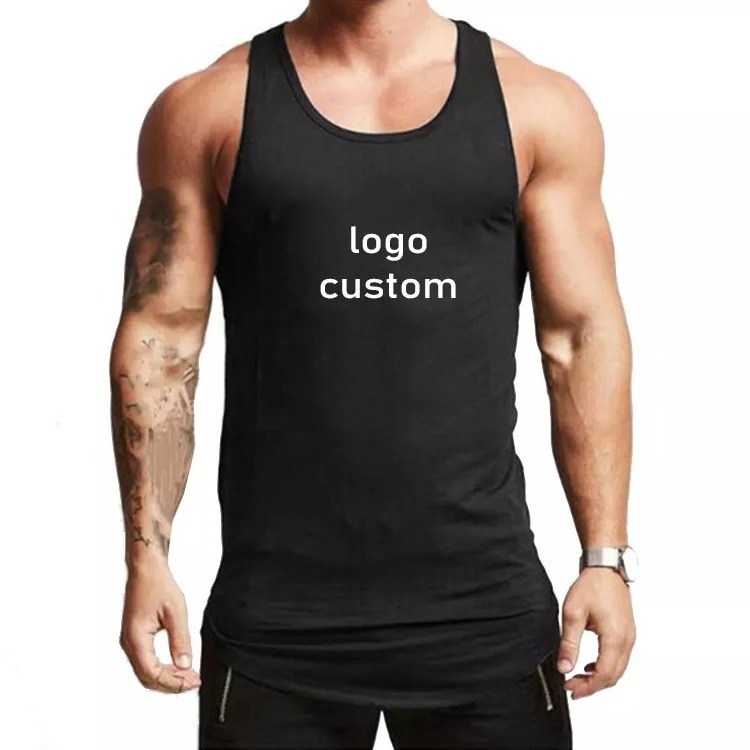 New Design Bamboo Fiber/Cotton Breathable Men Gym Tank Top Fitness Sport Wear Workout Quick Dry Vests Slim Fit Men Stringer Sale