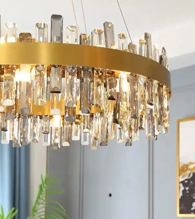 Contemporary Gold Hotel Dining Room Bedroom Pendant Lights Lighting Fixtures Led Ceiling K9 Crystal Modern Luxury Chandeliers