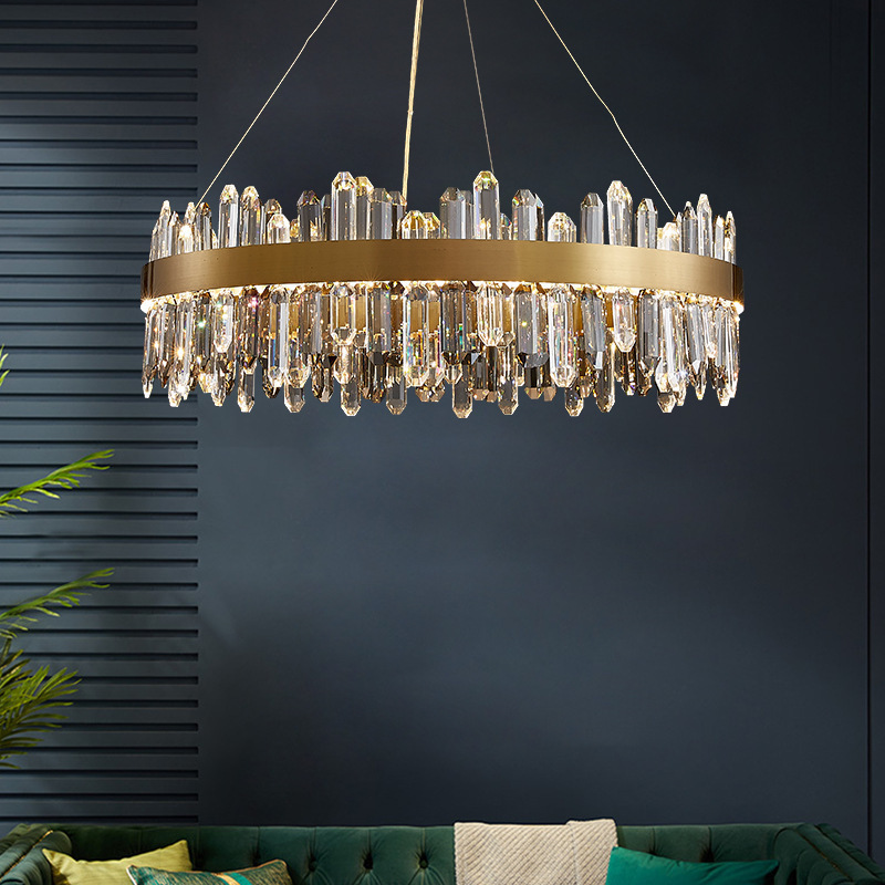 Contemporary Gold Hotel Dining Room Bedroom Pendant Lights Lighting Fixtures Led Ceiling K9 Crystal Modern Luxury Chandeliers