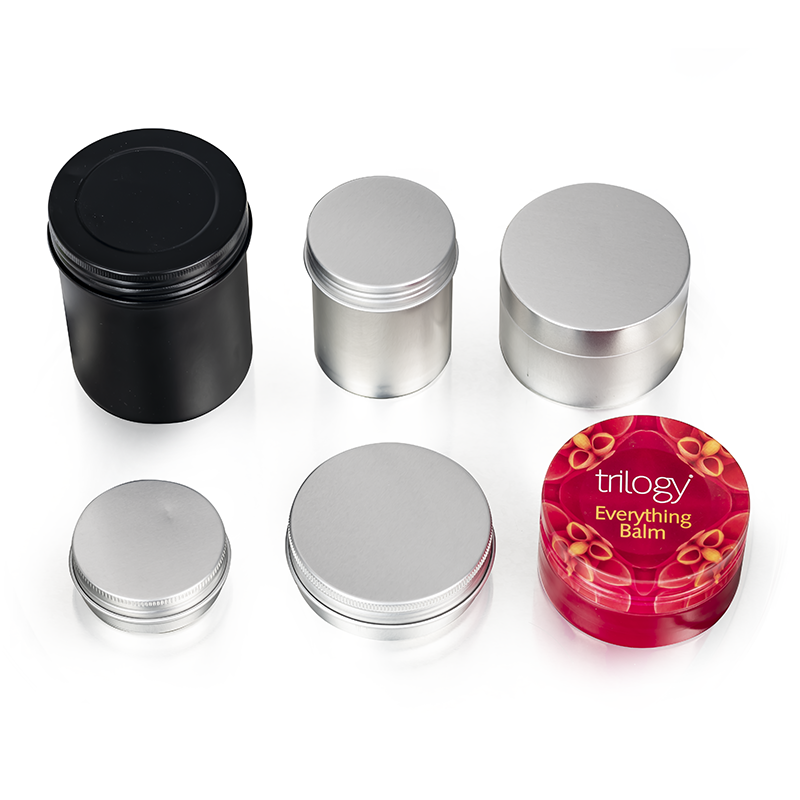 10ml 30ml 50ml 100ml 200ml Round Aluminum Cosmetic Tin Box Metal Container For Lip Balm Candle Pill Hair Wax Black Aluminum Jar