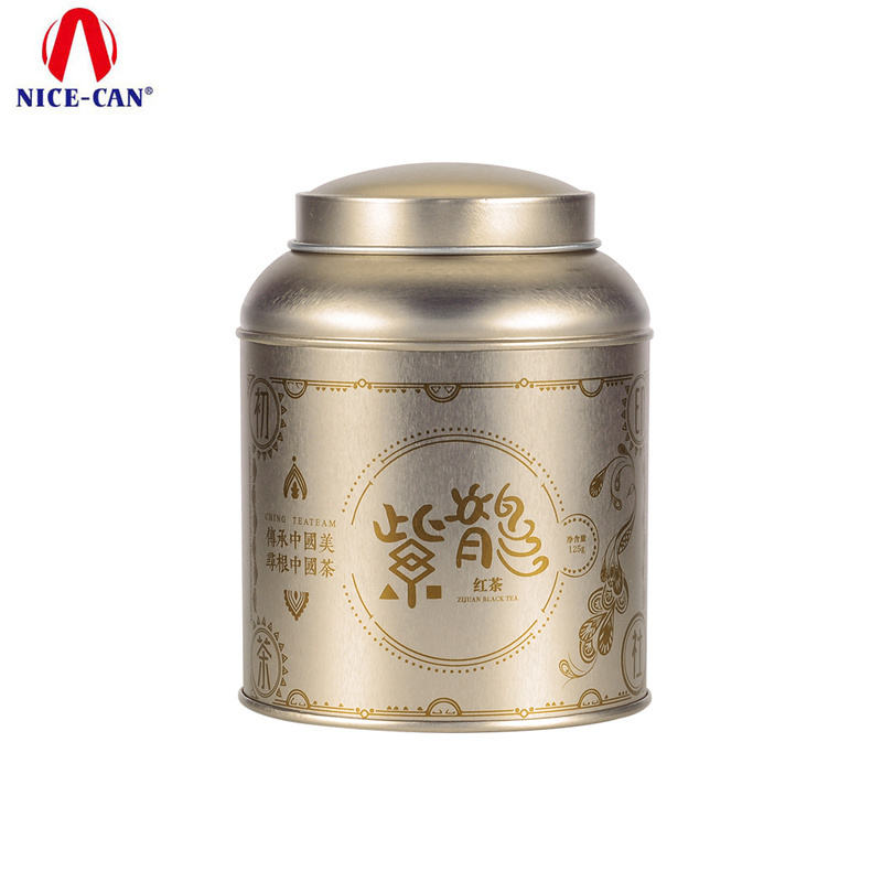 Factory Custom Personalized Luxury Round Tea Tin Can With Airtight Double Lid  Empty Metal Packaging Suggar Coffee Tea Tin Box