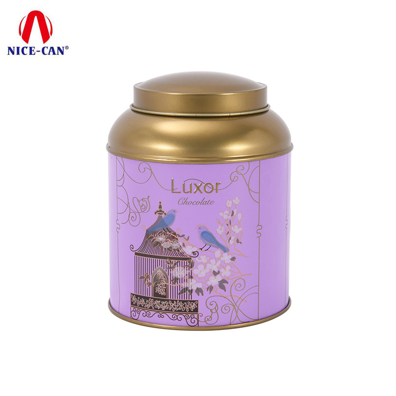 Factory Custom Personalized Luxury Round Tea Tin Can With Airtight Double Lid  Empty Metal Packaging Suggar Coffee Tea Tin Box