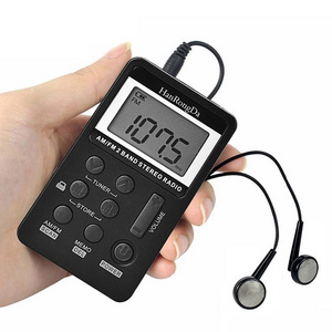 Newest Mini Portable AM/FM 2-Band Stereo Scan Radio with LCD Display and Speaker Digital Screen Mini Type