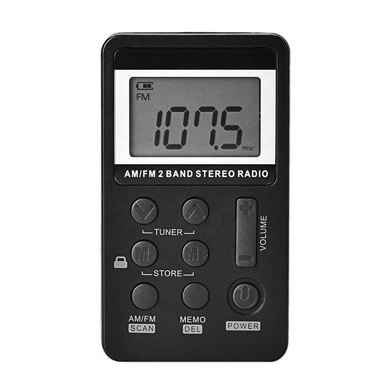 Newest Mini Portable AM/FM 2-Band Stereo Scan Radio with LCD Display and Speaker Digital Screen Mini Type