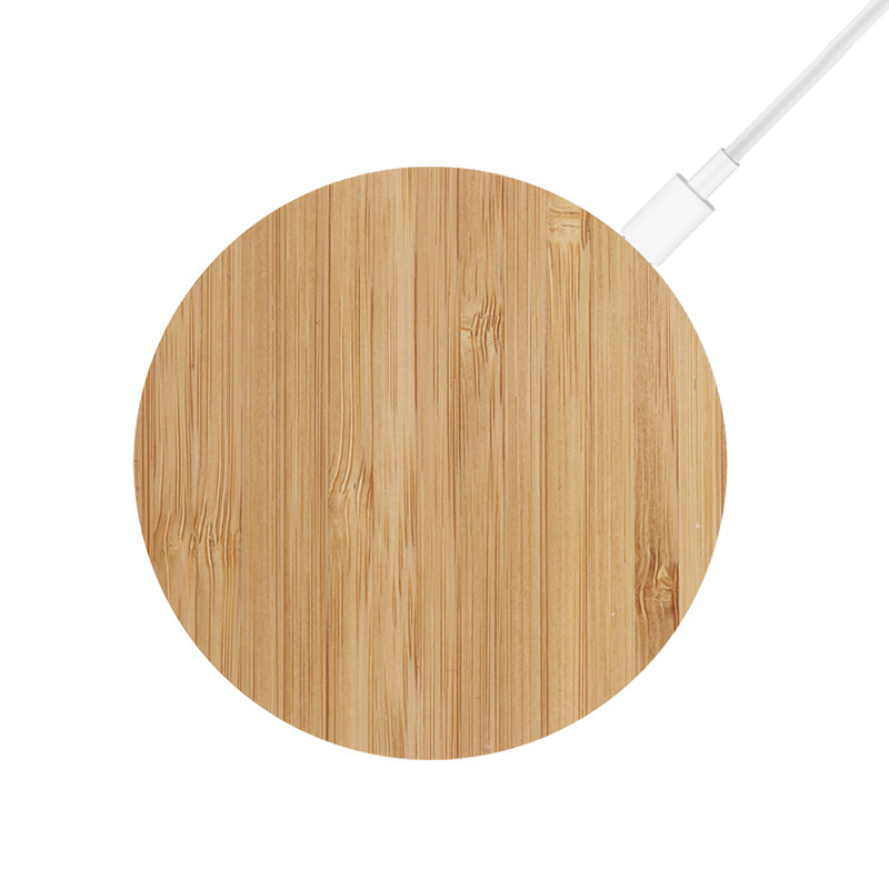 Custom Logo 5W Bamboo Cargadores Wooden Charger Stand Carregador Qi Wood Wireless Charging Pad Fast Mobile Phone Charger