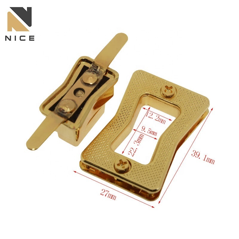 Wholesale customization  hardware for bag accessory handbag  turn lock metal bag hook handbag twist  lock