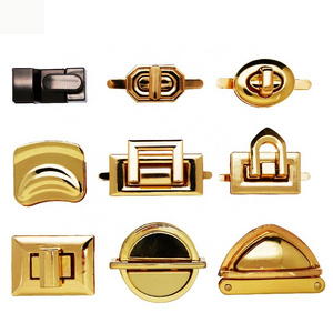 Wholesale customization  hardware for bag accessory handbag  turn lock metal bag hook handbag twist  lock