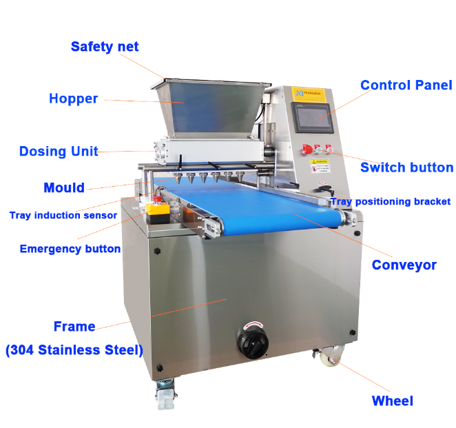 commercial automatic fortune biscuit crispy cookie making dropping depositor filling forming machine