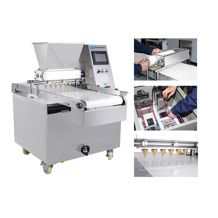 commercial automatic fortune biscuit crispy cookie making dropping depositor filling forming machine