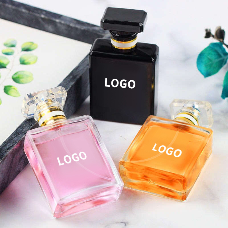 Free Sample perfume bottle with box Glass 30ml 50ml 100ml Luxury Empty Square Spray Bottle Glass Perfume Bottles