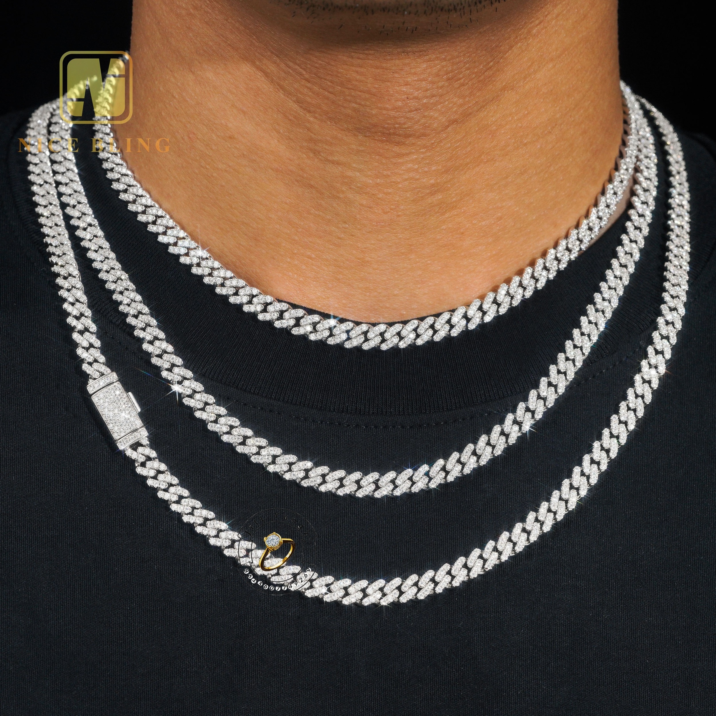 6mm Pass Diamond Tester Cuban Link VVS Moissanite Hip Hop Iced Out Cuban Chain 18k Gold Plated Necklace New Year Gift Nice Bling