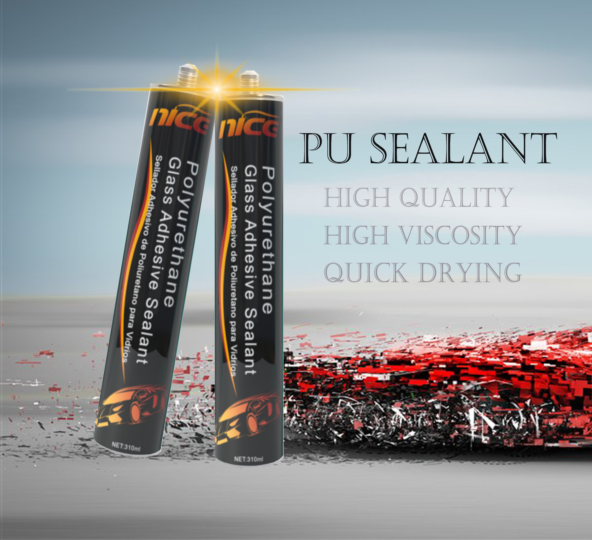 Automotive glass adhesive special for front windshield roof and sunroof waterproof  automotive repair polyurethane sealant