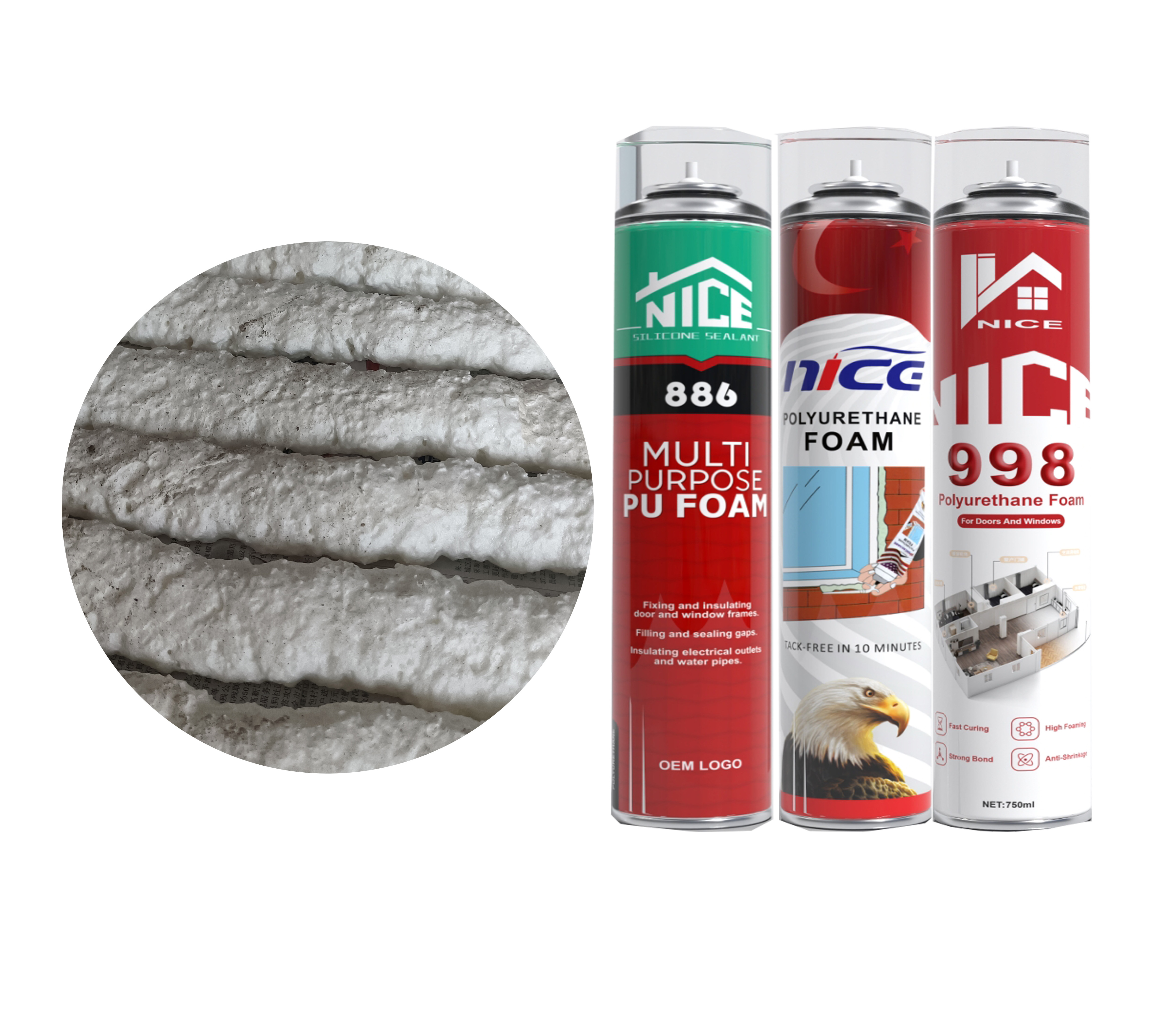 Manufacturer Wholesale Cell Foam Spray 750ml Polyurethane Insulation PU Foam Spray