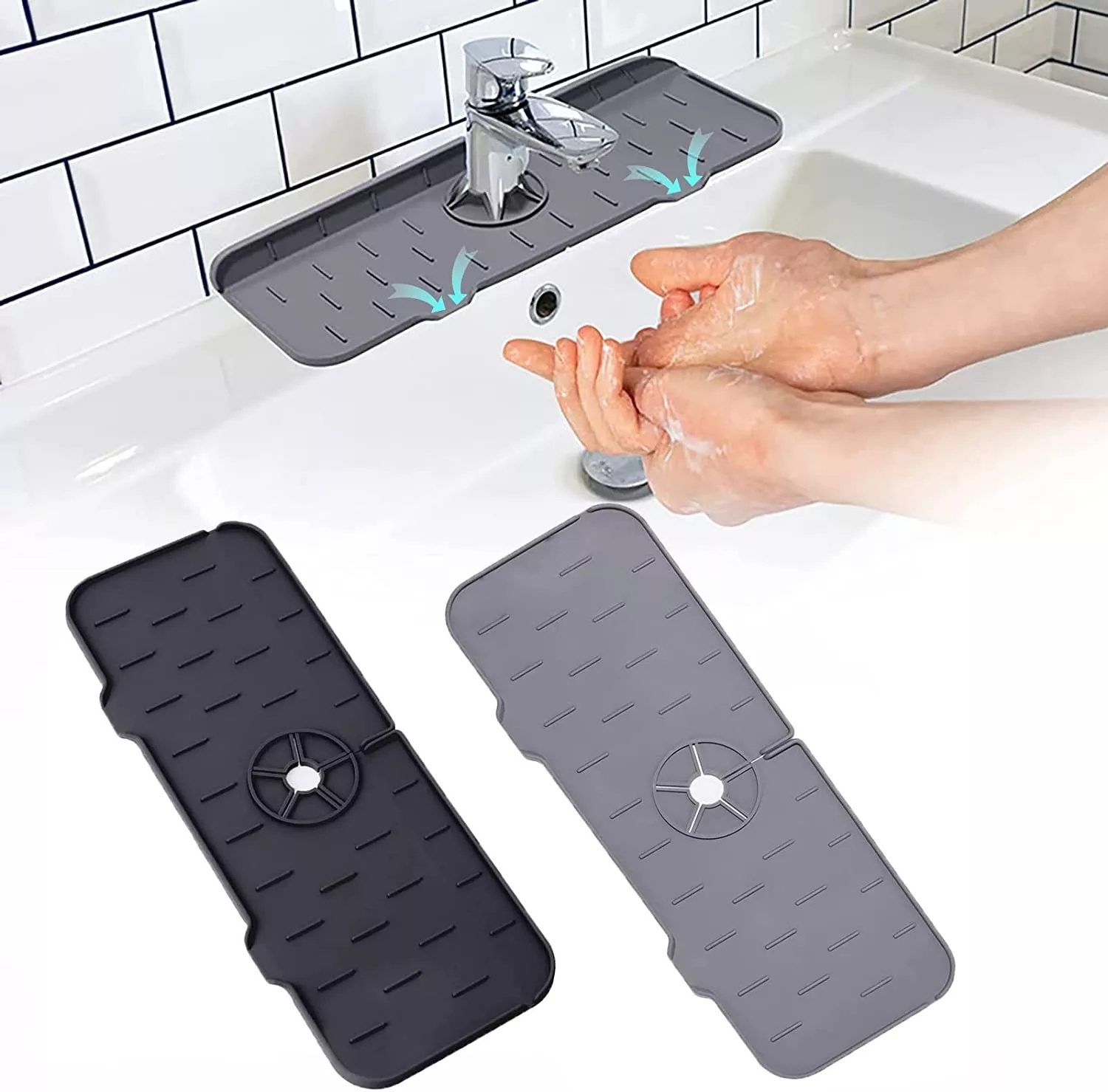 Kitchen washstand Splash proof Faucet Drip Catcher silicone sink faucet mat silicone mat for faucet