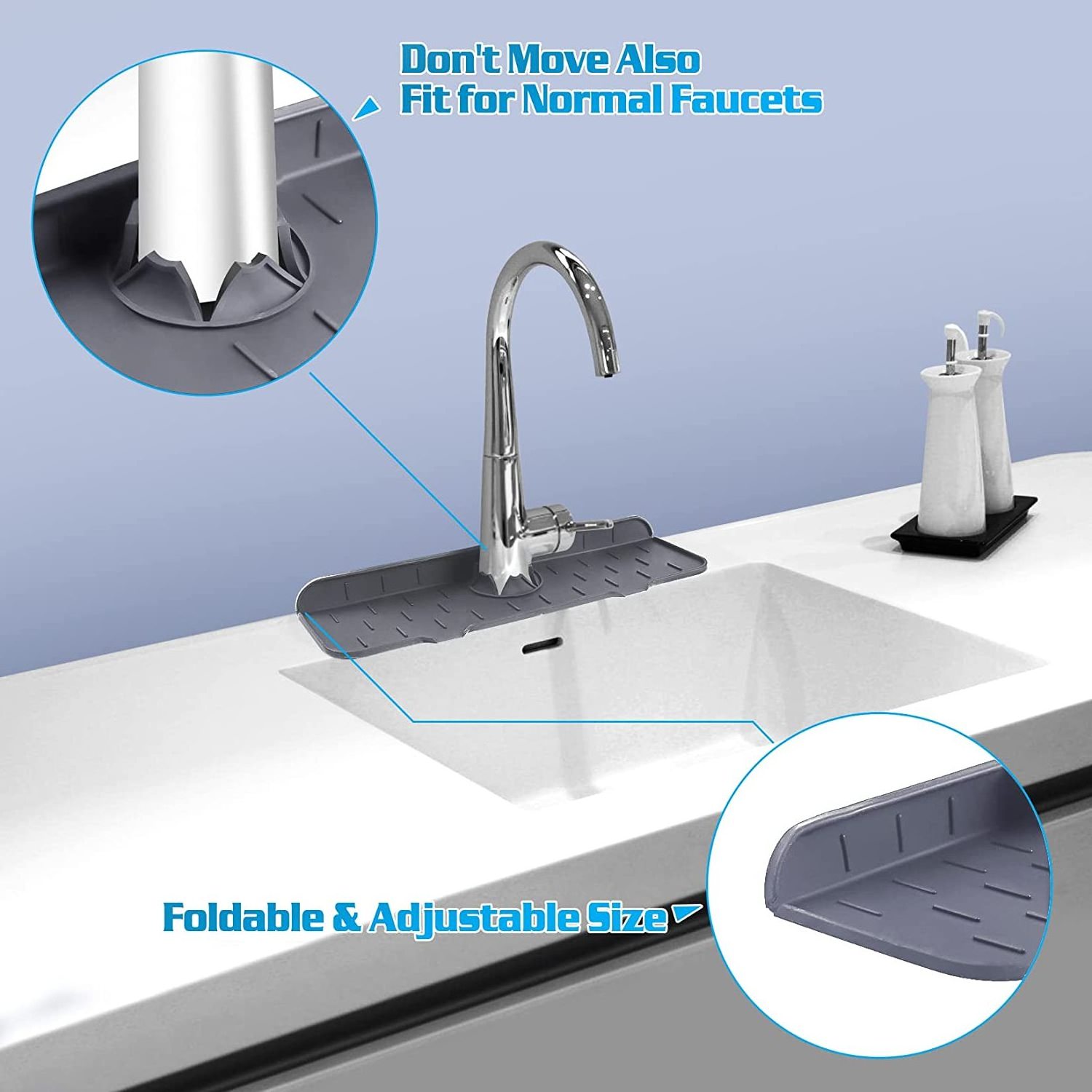 Kitchen washstand Splash proof Faucet Drip Catcher silicone sink faucet mat silicone mat for faucet