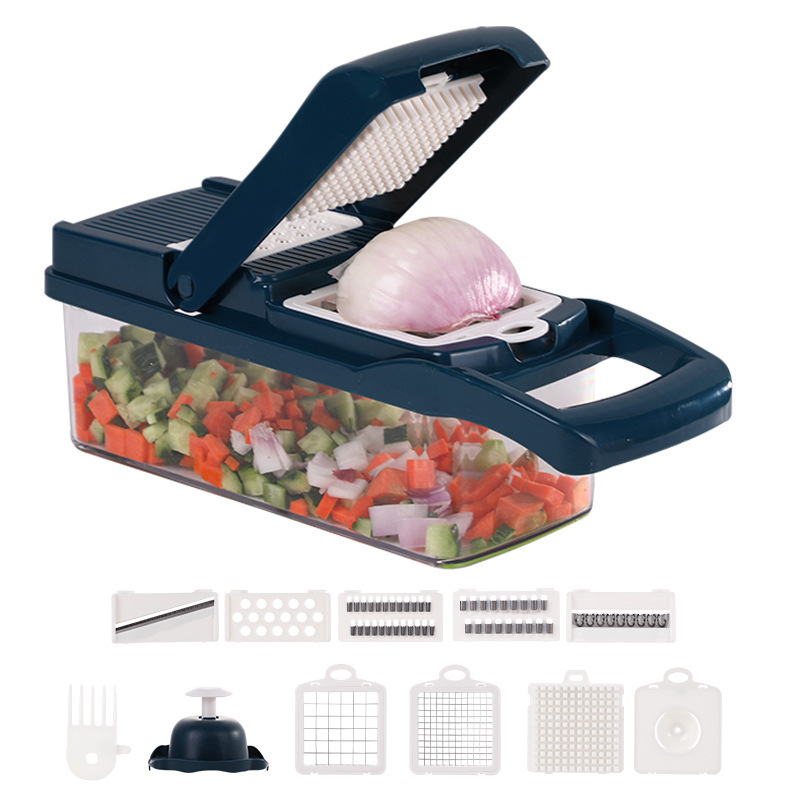 Hot Selling Kitchen Multi 12 In 1 Manual Mandoline Fruit Vegetable Cutter Onion Dicer Veggie Slicer Vegetable Chopper