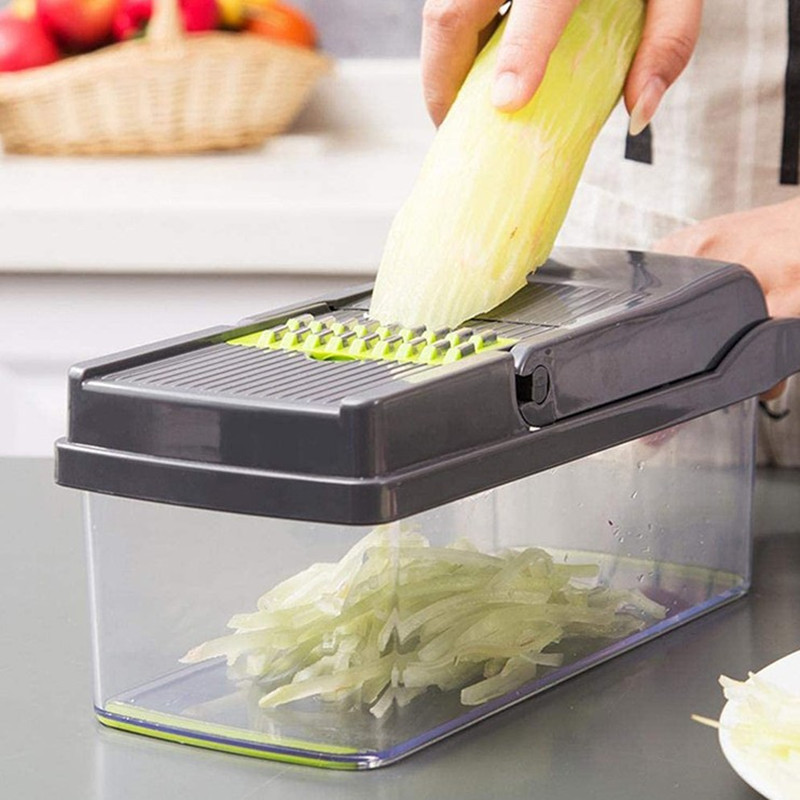 12 In 1 Hand multifunction Fruit & Vegetable Tools kitchen vegetable grater cutter slicer hand held vegetable chopper