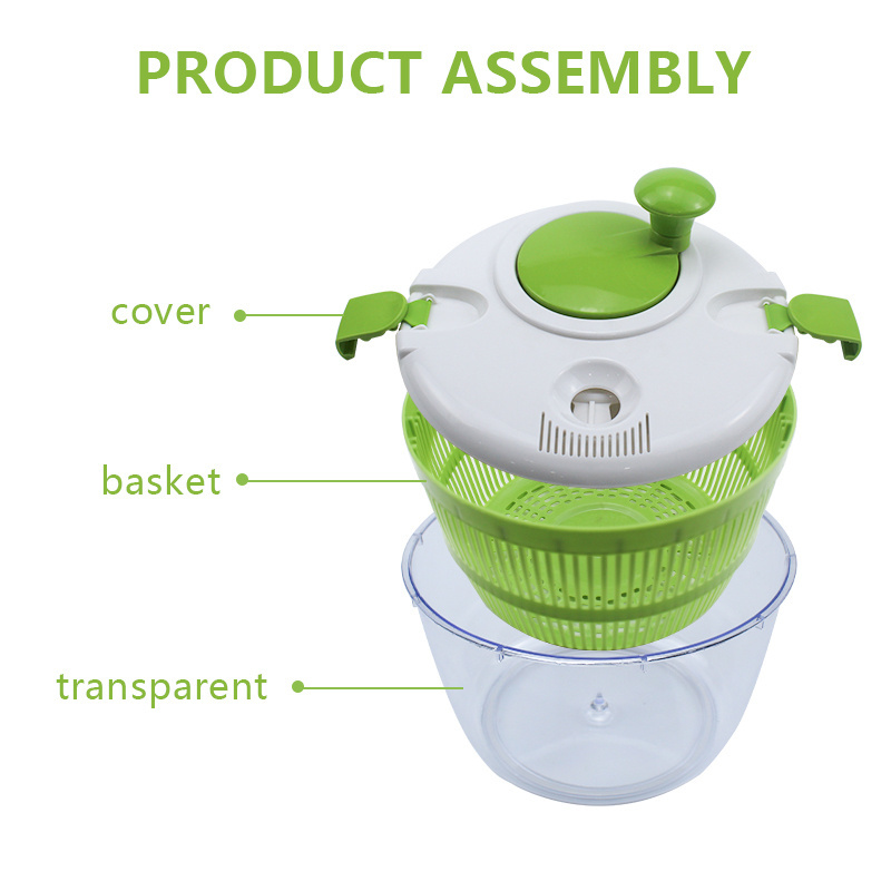 Kitchen Appliance Tools Salad Mixer Plastic Manual Fruit and Vegetable Salad Spinner 5L