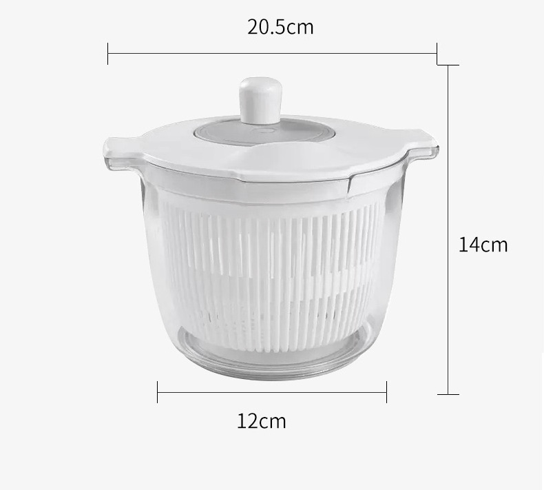 New Design Mini Salad Spinner 3L Plastic Vegetable and Fruit Dryer with Water Filter Tools for Salad Preparation