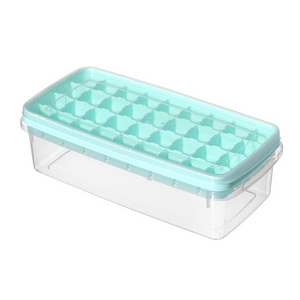 36 cell honeycomb ice cube maker silicone square ice cube tray with container and  scoop