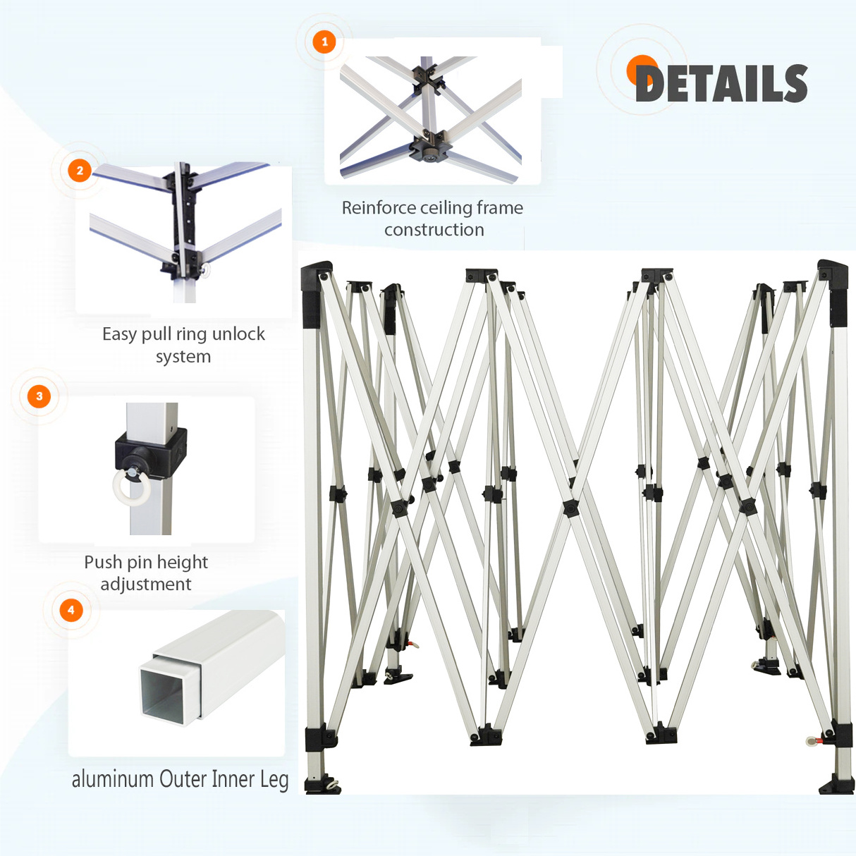 10x10 canopy with sidewalls by Hot Sale Customizable tent with awning with 5-Level Adjustable Height Durable High-End Tent