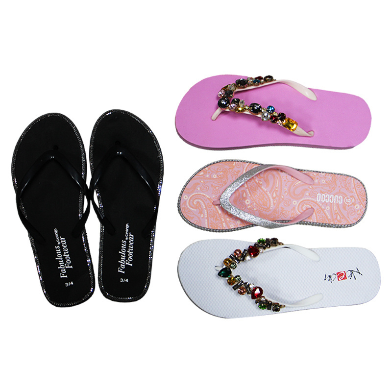 Nicecin Custom Logo Print Rubber Slide Bulk Mens Womens Slipper Shoes Pink Black Gold Silver Wedding Flip Flops