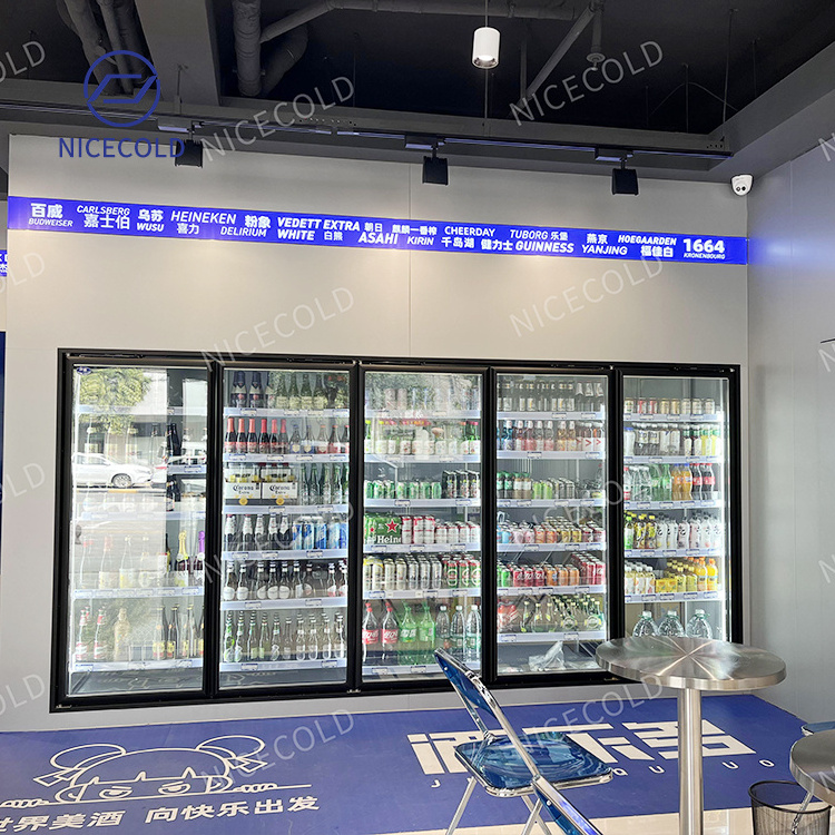 Display Glass Door Walk in Cooler Cold Room Beer Cave to USA Beer Freezer