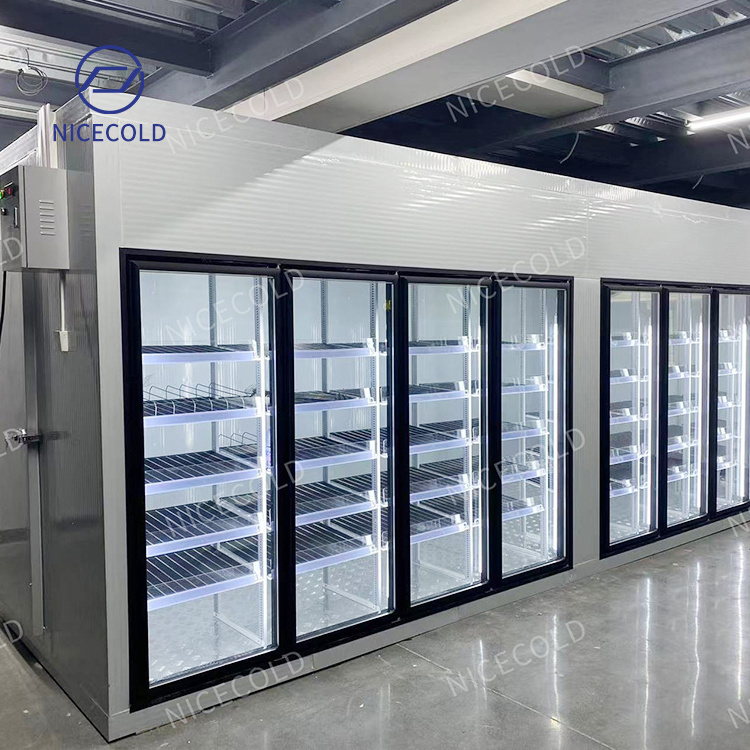 Factory Direct Sales Glass Door Display Refrigeration Storage Cold Room for Flower Display Freezer