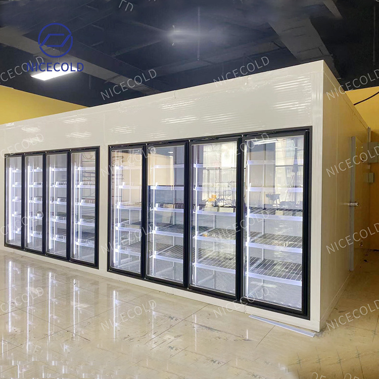 Factory Direct Sales Glass Door Display Refrigeration Storage Cold Room for Flower Display Freezer