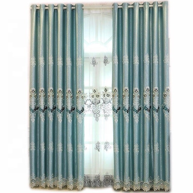 Bindi Ready Made European Style Luxury Fabric Embroidery Curtains for the Living Room