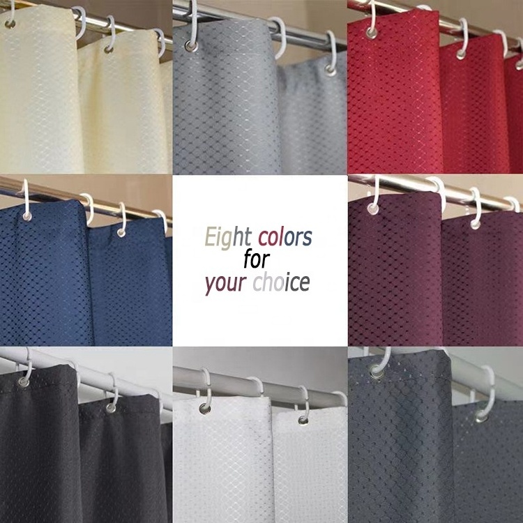 Bindi New Arrival Mildew Resistant Waterproof Polyester Red Waffle Weave Hookless Bathroom Shower Curtain