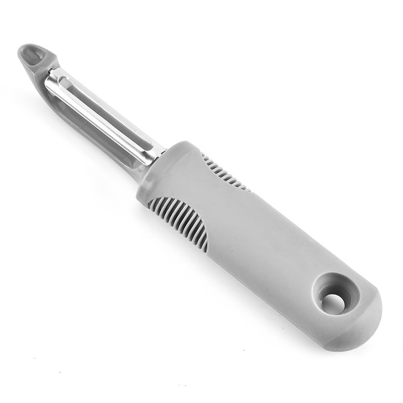 Household Kitchen Tools Accessories Long Plastic Handle Stainless Steel Fruit Vegetable Cutter Grips Serrated Peeler