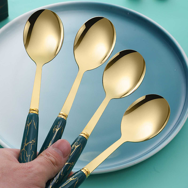 wholesale Stainless steel western cuisine dessert spoons high quality tableware 6pcs spoons set coffee spoons