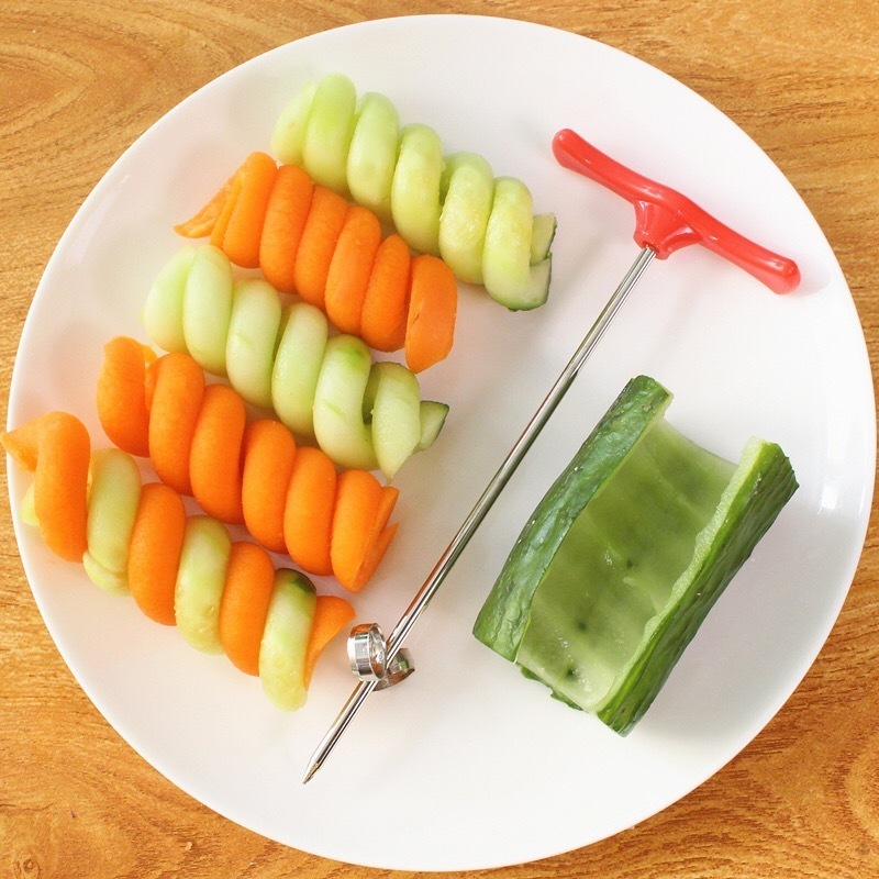 Vegetable Twist Knife Spiral Slicer cucumber rotary knife Stainless steel Potato Manual Rolling Spiral Slicer