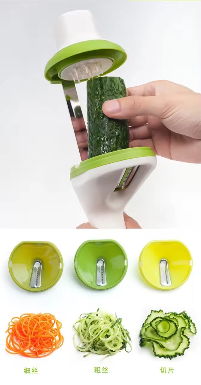 New Arrival Salad Maker 4 In 1 Twist Handheld Manual Vegetable Fruit Spiral Slicer Vegetable Spiralizer