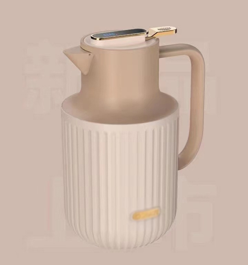 Vacuum Flask 1500ML Arabic temperature display Coffee Pot Pink Glass Liner Thermo Jug TeaPot