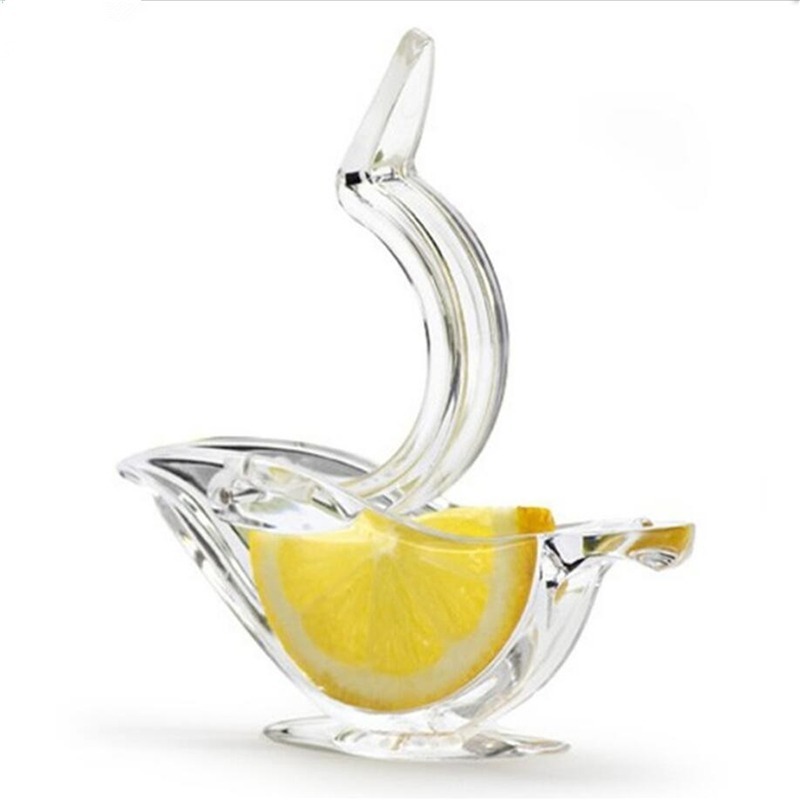 2023 Hot Sales Mini Manual Press Juicer Art Bird Shaped Lemon Squeezer Exprimidor Transparent Crystal Lemon Squeezer