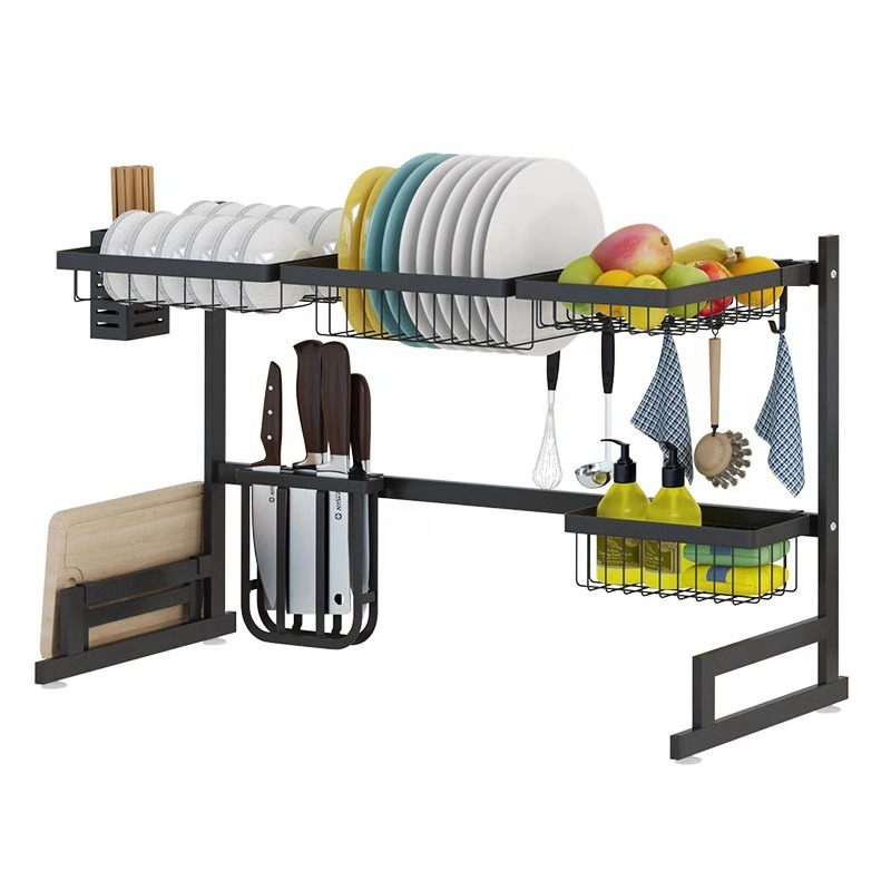 Kitchen Stainless Steel Dish Drying Rack Over Sink Storage Shelf Countertop Space Saver Display Stand organizer