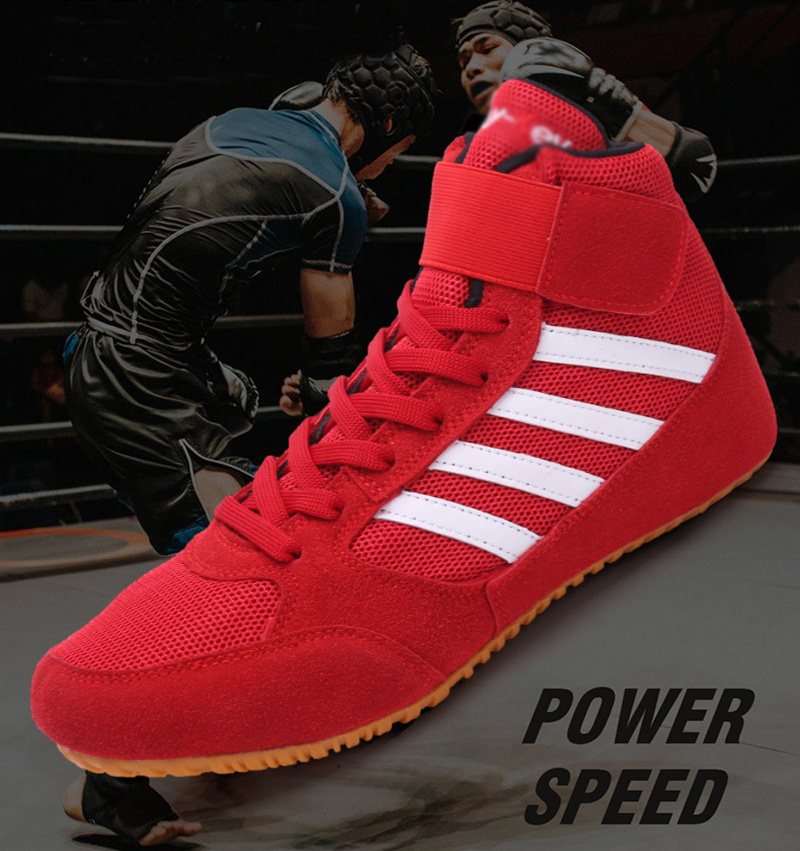 OEM ODM Custom Professional Youth Training Wrestling boots TPR Rubber sole Make Your Own Boxing Wrestling Shoes For Men