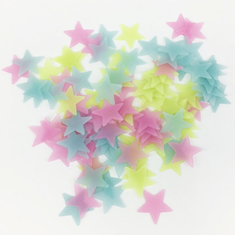 Luminous Promotional Gifts Custom Glow In The Dark Moon Stars Sticker For Kids Room