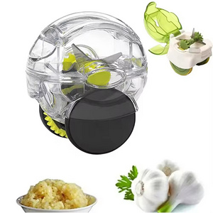 creative kitchen gadget plastic mini manual rolling garlic hand chopper masher roller choppers press crusher twister