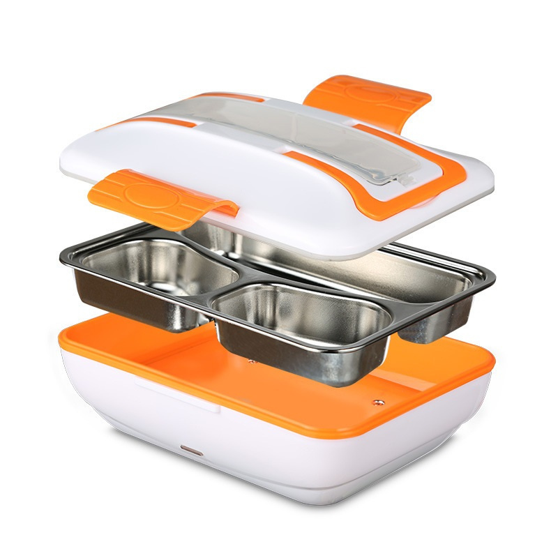 Detachable USB Electric Self Heating Lunch Box Stainless Steel Car Home Use Food Warmer