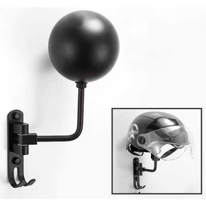 Metal Wall-mounted Motorcycle Helmet Racks Bike Helmet Holder with 2 Metal Hooks for Motorcycle Bike Coat Jacket Hat Wig Key