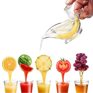 2023 Hot Sales Mini Manual Press Juicer Art Bird Shaped Lemon Squeezer Exprimidor Transparent Crystal Lemon Squeezer