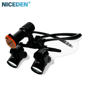 4X 5X 6X Dental Binocular Magnifying Loupes 5W Surgery Medical Headlamp Lithium Battery 300-600mm