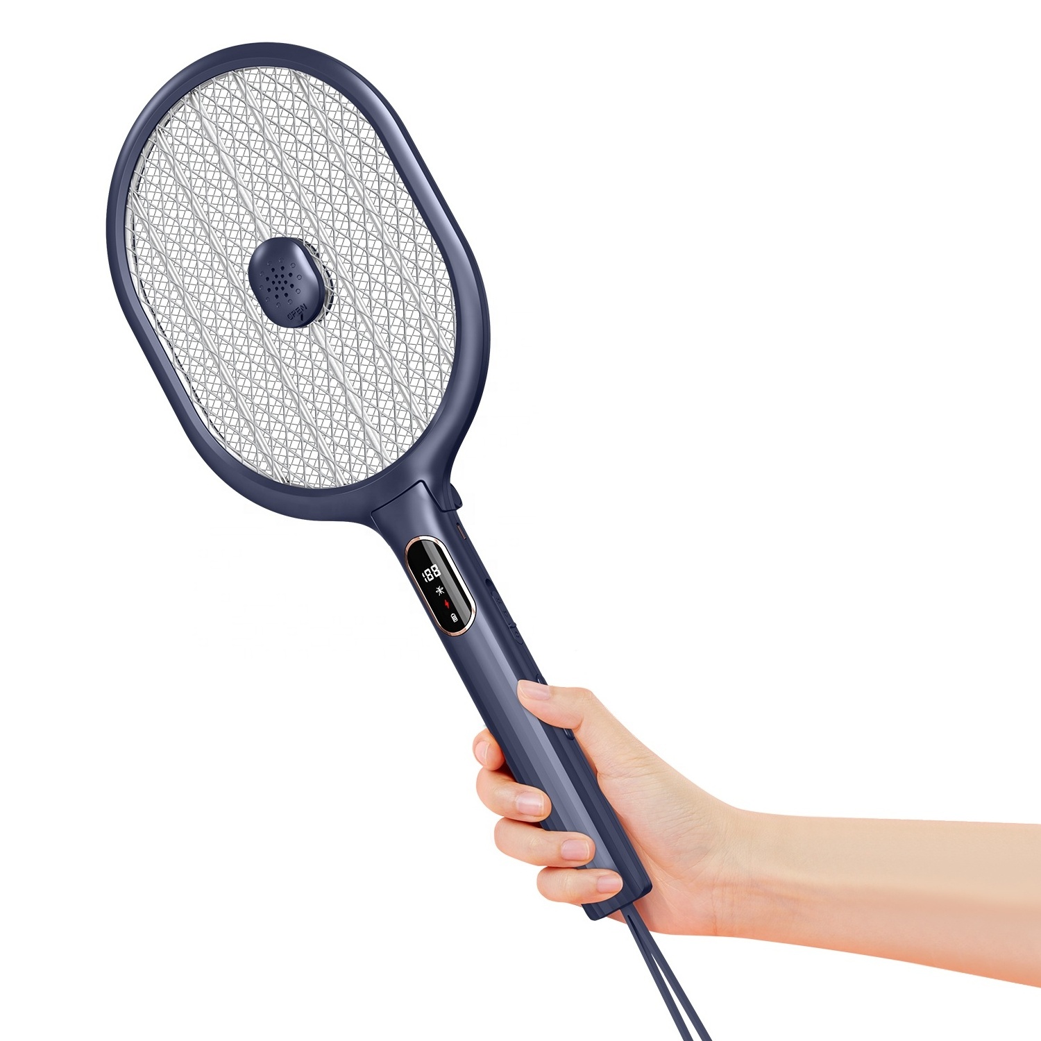 2022 New Design Led USB Electric Mosquito Racket Battery bug zapper swatter racket For Indoor