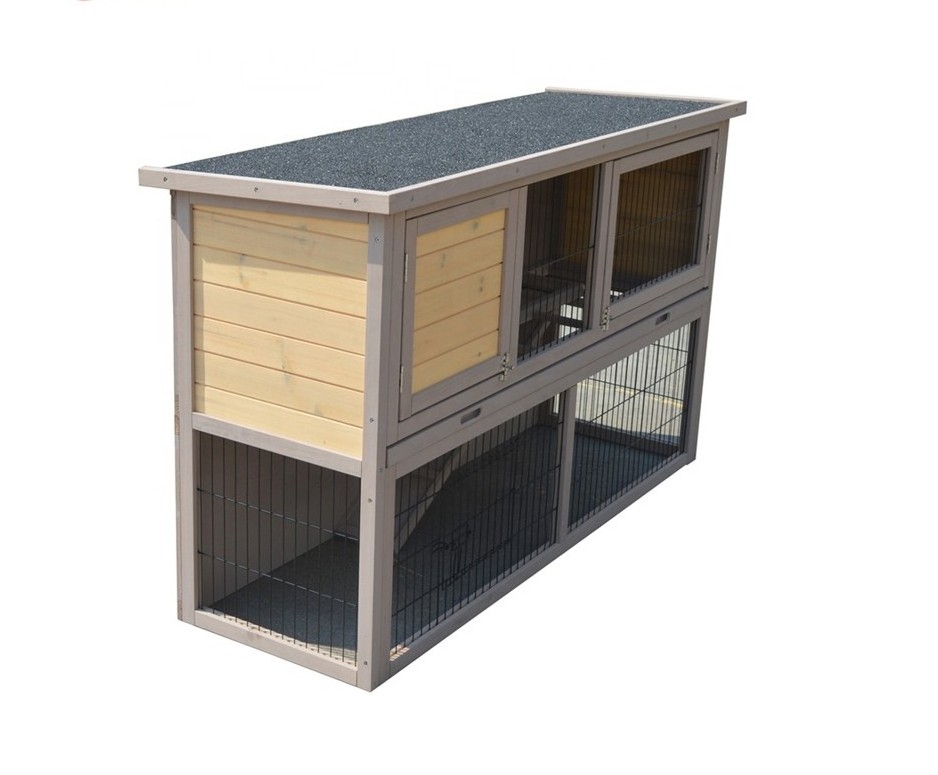 Outdoor large wooden rabbit hutch pet cages carriers