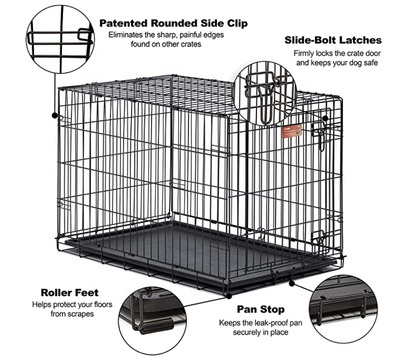 Double door foldable pet carrier cage pet cages carries dog cage crates for dogs